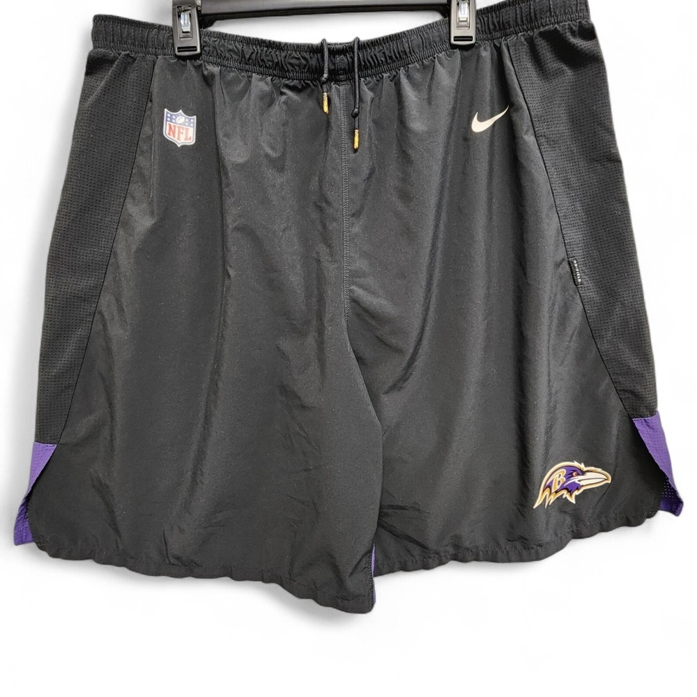 Nike On Field Baltimore Ravens NFL Dri Fit Shorts Mens‎ 3XL Black Player Issued